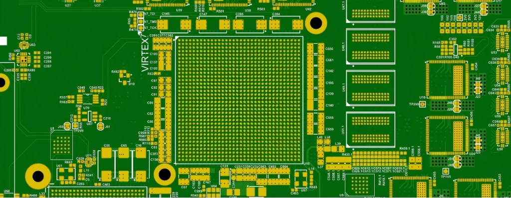 Timeline infographic showing the evolution of Printed Circuit Boards from the 1940s to today.
