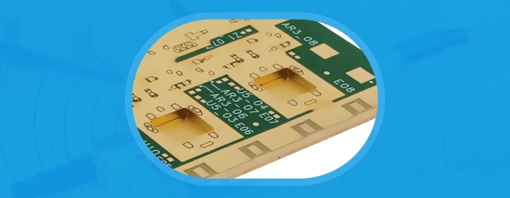 High-frequency RF microwave PCB with controlled impedance and Rogers laminate material