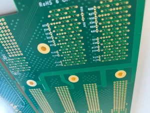 High-precision 36-layer communication backplane printed circuit board with immersion gold finish and controlled impedance traces for data center switches and core routers