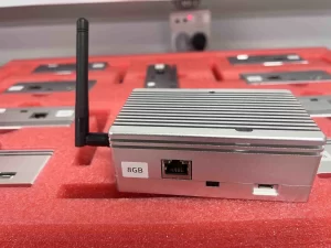 Fully assembled turnkey Raspberry Pi product with custom PCB, CNC-machined enclosure, and integrated display for industrial IoT applications