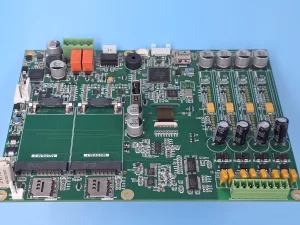 Aerospace PCB assembly soldering quality inspection showing zero voids in solder joints under High-magnification microscope