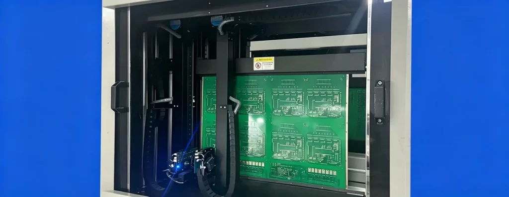Large backplane PCB under flying probe testing with movable probes contacting test points