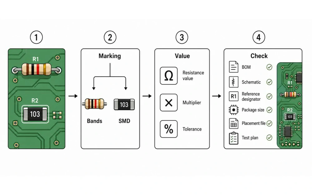 How to read PCB resistor color bands and SMD codes