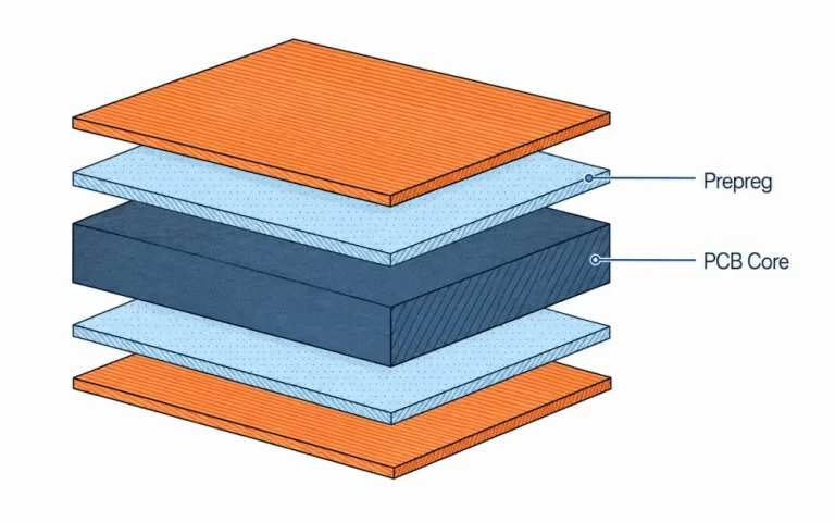 PCB prepreg vs core in a multilayer PCB stackup
