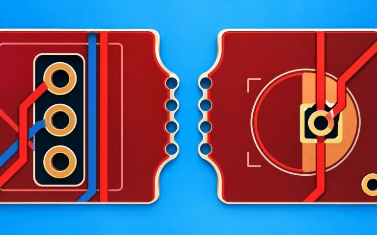 Mouse bites PCB edge with perforated breakaway holes in PCB layout design